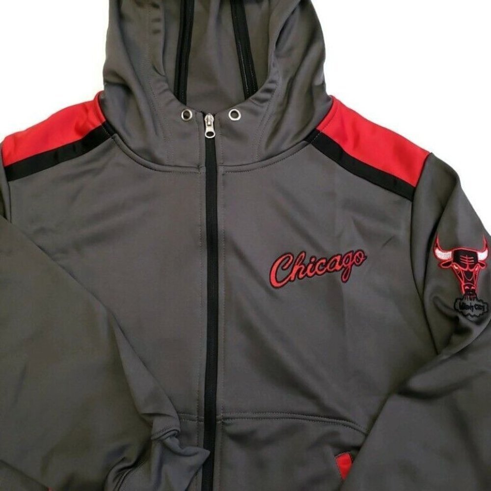 Hardwood Classics NBA Chicago Bulls Boys Youth Full Zip Hoodie Charcoal Large